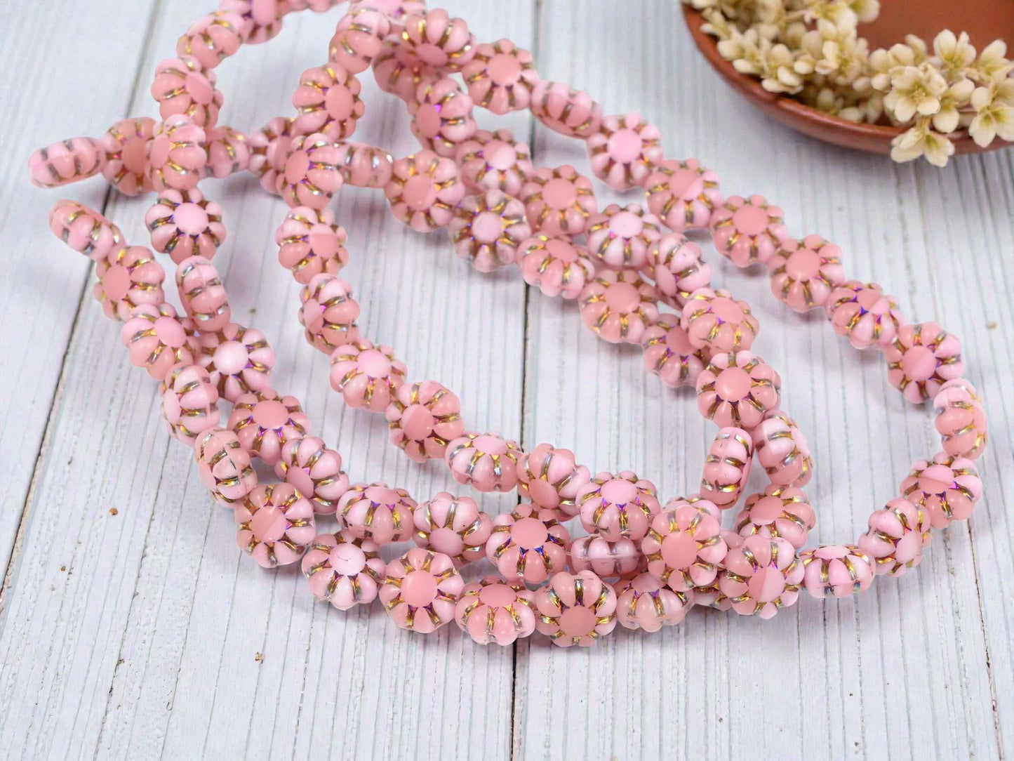 New Czech Beads - Czech Glass Beads - Flower Beads - Cactus Flower - 9mm - 25pcs - (1731)