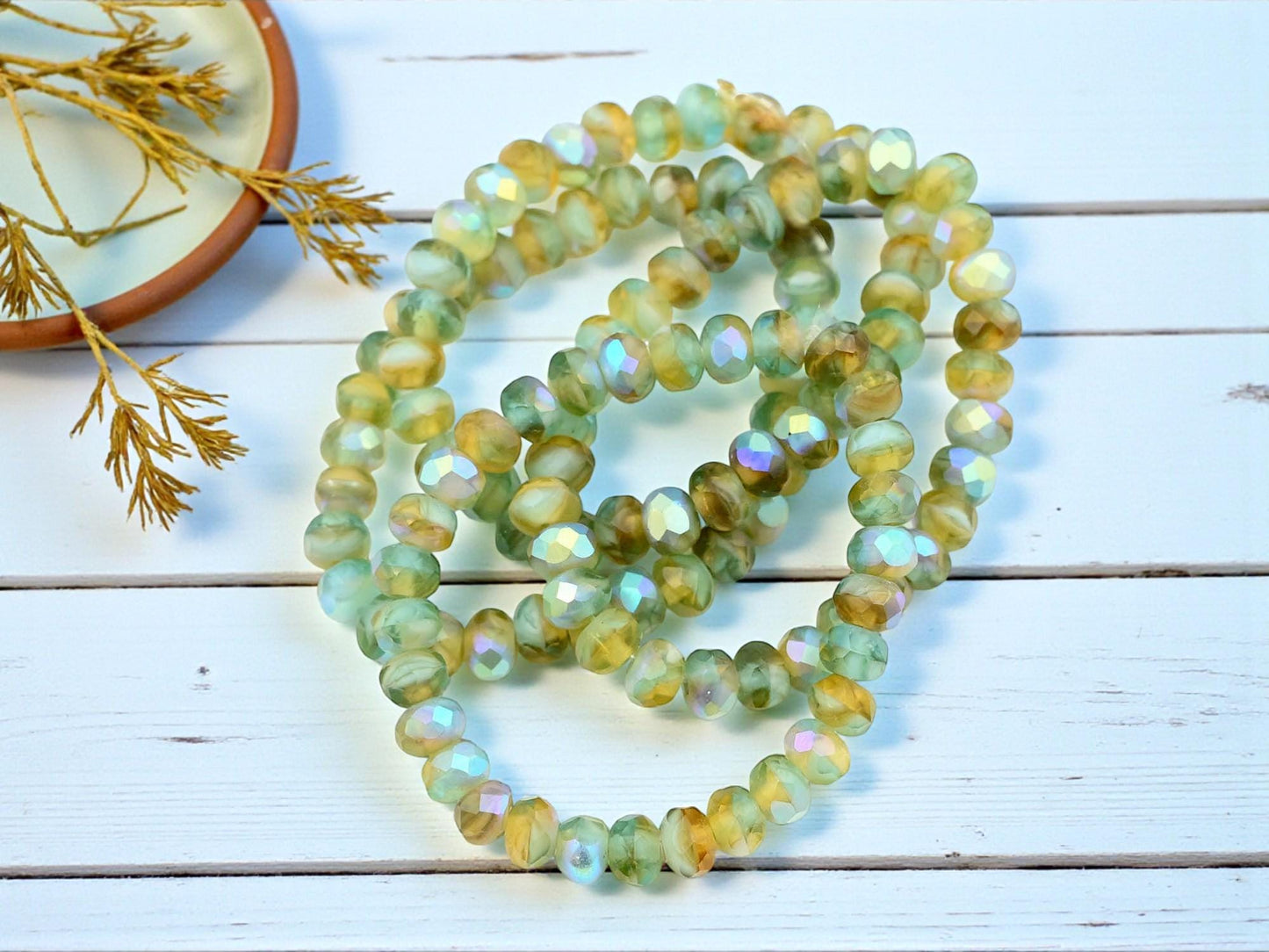 Czech Glass Beads - Rondelle Beads - Fire Polished Beads - 30pcs - 3x5mm - (4879)