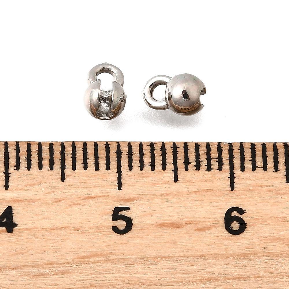 Brass Bead Tips - Crimp Covers - Gold or Platinum - 5x4mm- 50pcs