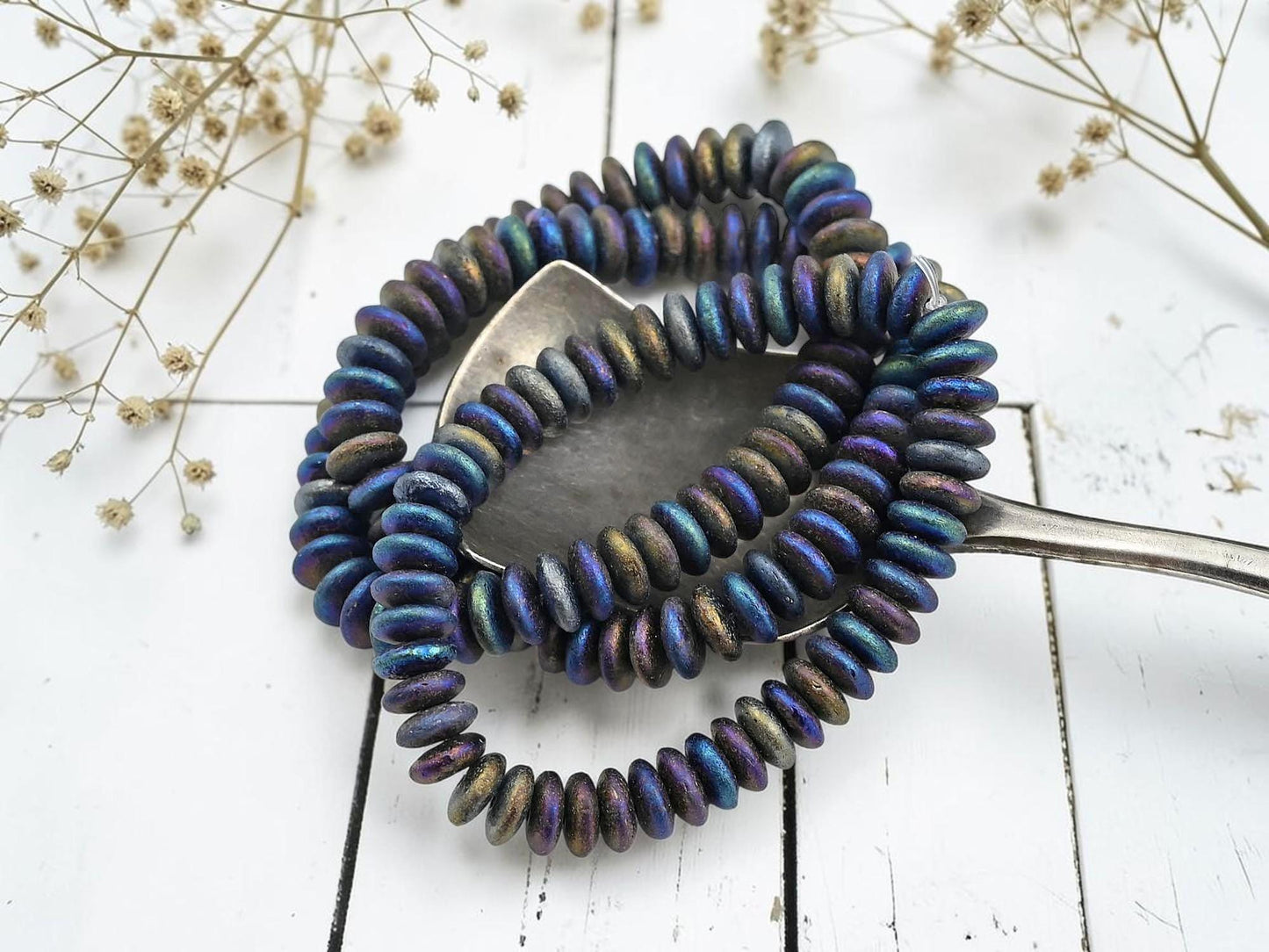 Czech Glass Beads - Rondelle Spacer - Picasso Beads - Disc Spacer - Rondelle Beads - 6x2mm - 50pcs - (3369)