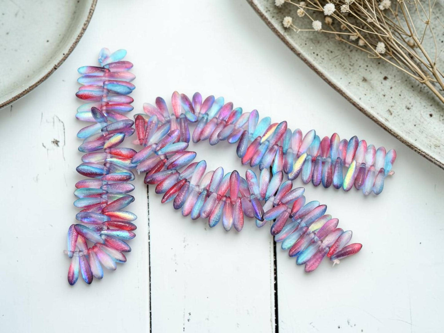 Czech Pressed Glass Small Baby Dagger Beads - 3x11mm - 50pcs - (2284)