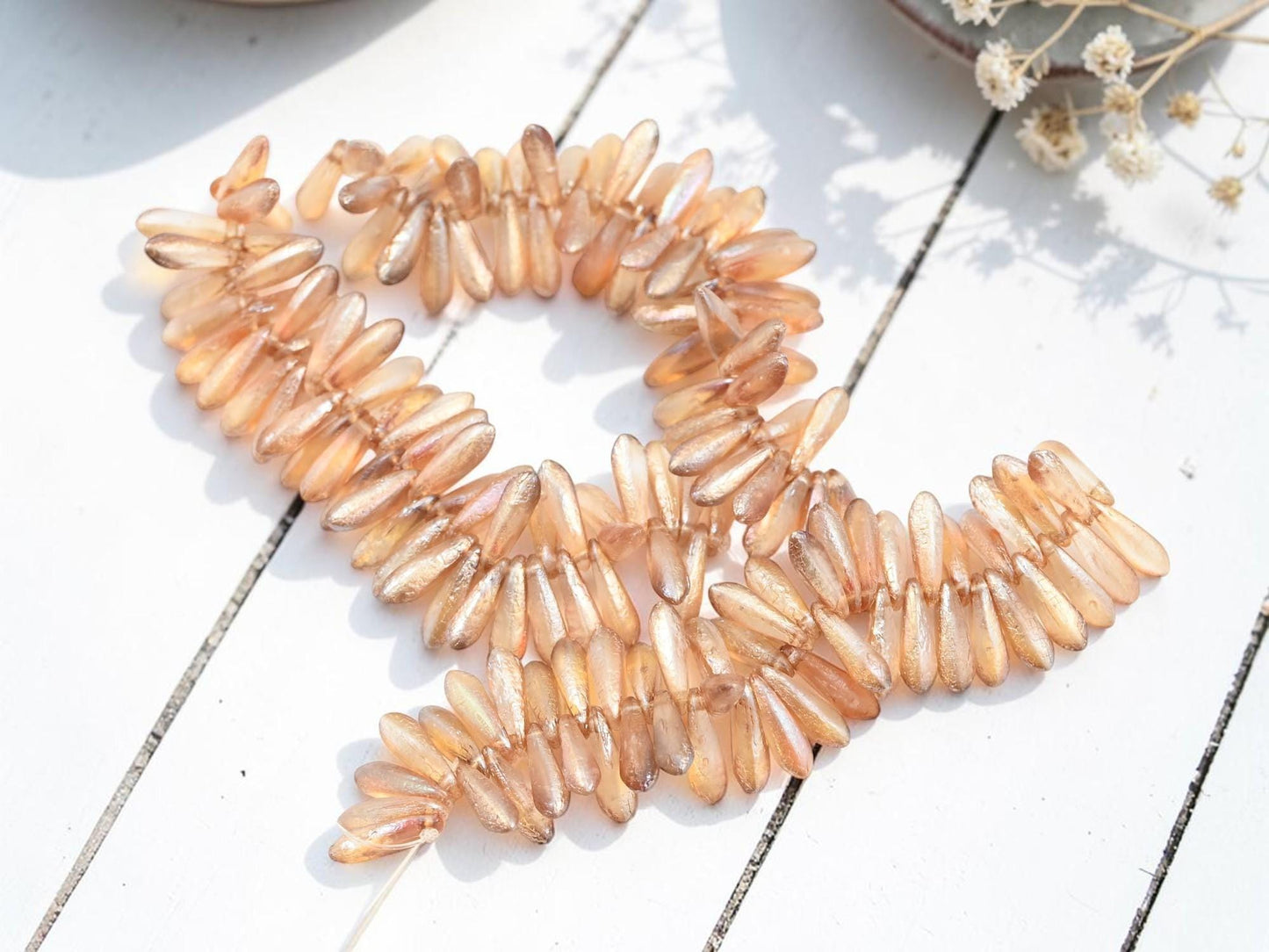 Czech Pressed Glass Small Baby Dagger Beads - 3x11mm - 50pcs - (3871)