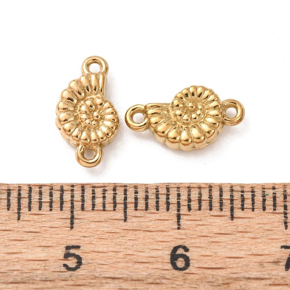 Connector Charms - Metal Connectors - Gold Connectors - 11x6mm - 10pcs - (B973)