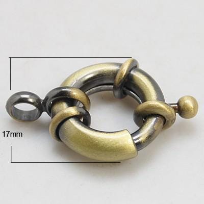 Antique Bronze Sailor Spring Ring Clasps - 2pc - Choose Your Size