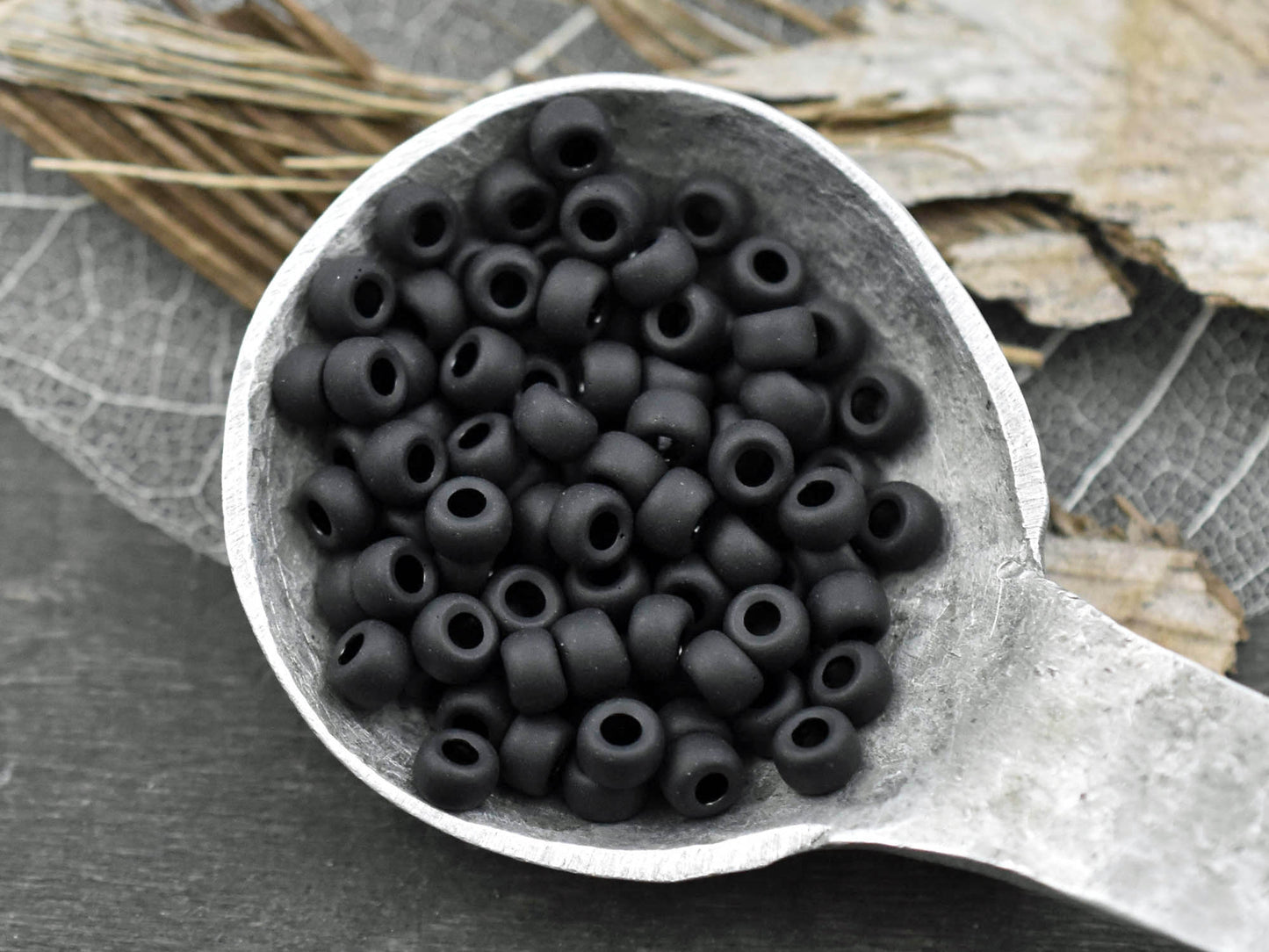 20G Matte Black Miyuki 6/0 Seed Beads