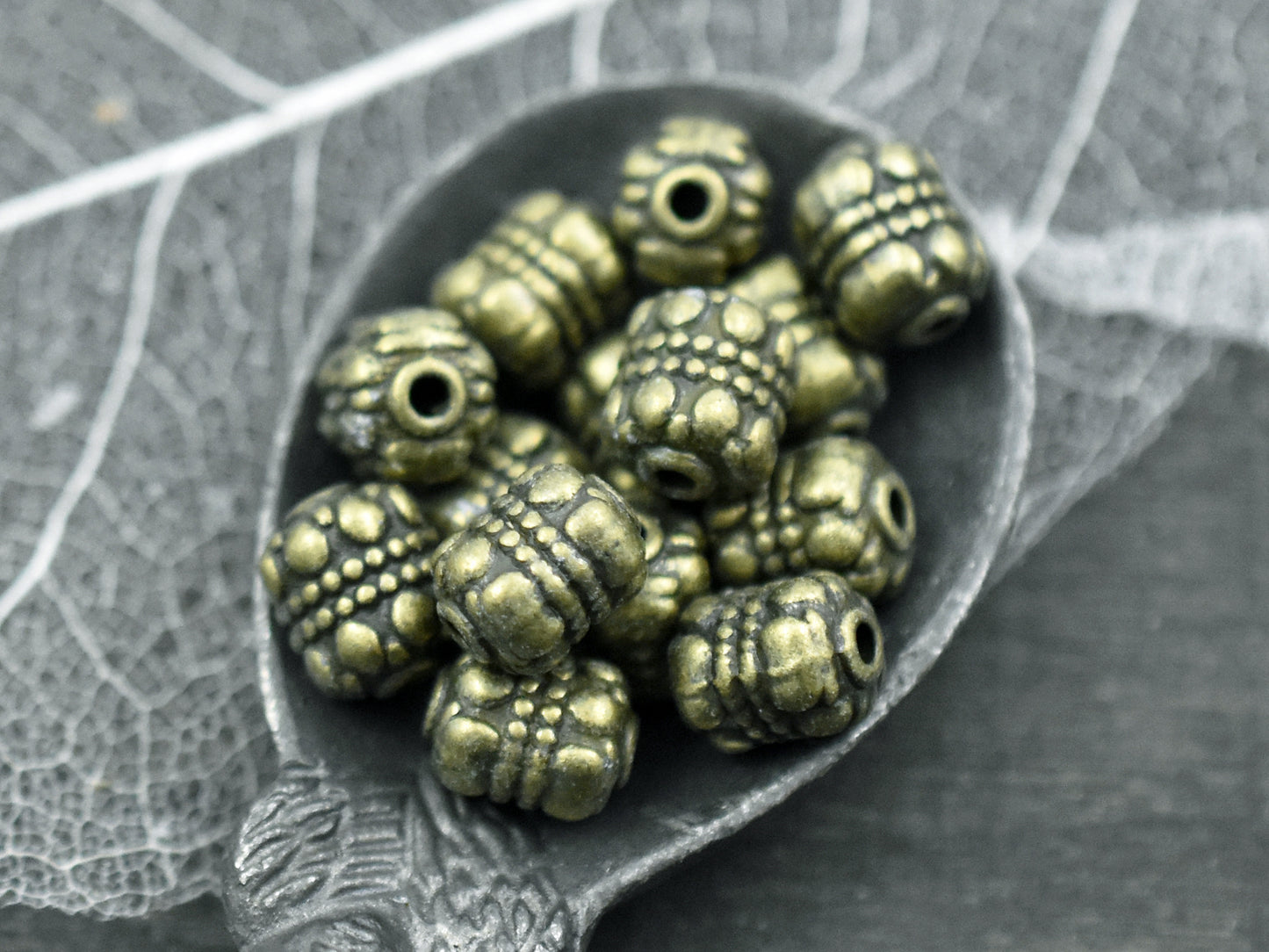 *50* 7x8mm Antique Bronze Barrel Spacer Beads