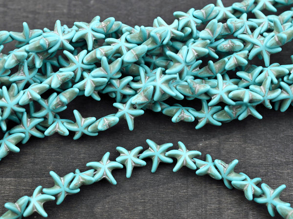 15mm Synthetic Turquoise Starfish Beads 15" Strand