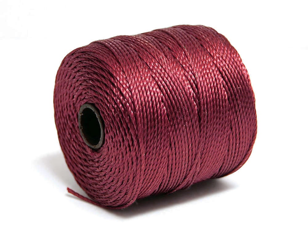 S-Lon Bead Cord - Superlon Bead Cord - Knotting Cord - Macrame Cord - 77 Yard Spool - TEX210 - Dark Red (2245)