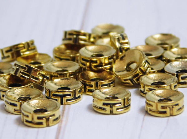 7x3mm Antique Gold Rondelle Spacer Beads -- Choose Your Quantity