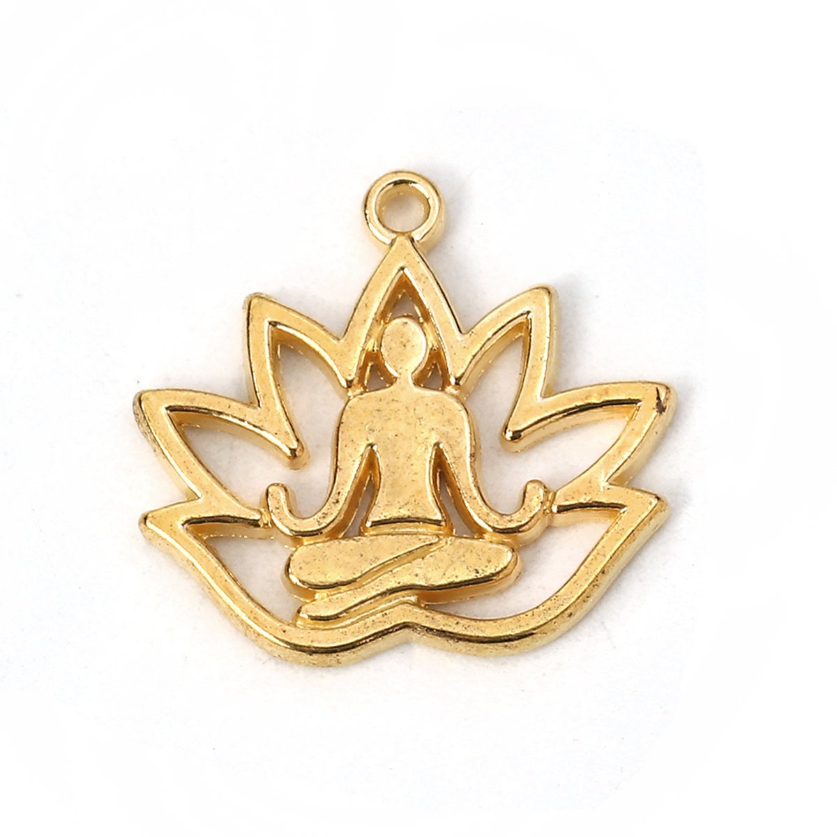*50* 18x17mm Gold Plated Lotus Flower Charms