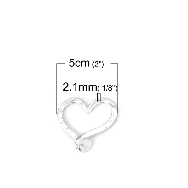 49x48mm Matte Silver Hammered Heart Pendant