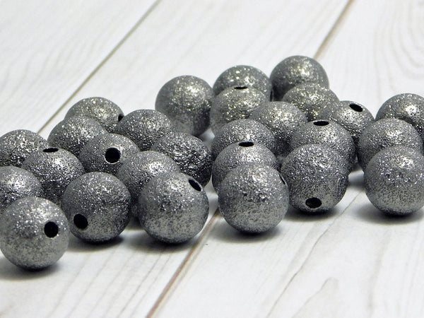 Stardust Beads - Metal Beads - Gunmetal Beads - Spacer Beads - Round Beads - Ball Beads - Brass Beads - Choose Your Size
