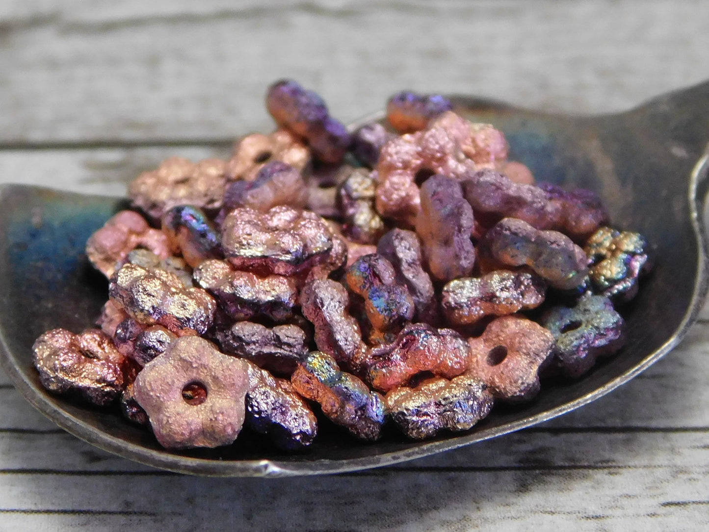 Daisy Spacers - Daisy Beads - Czech Glass Beads - Flower Beads - Etched Beads - Rondelle Beads - Spacer Beads - 5mm - 50pcs - (3500)