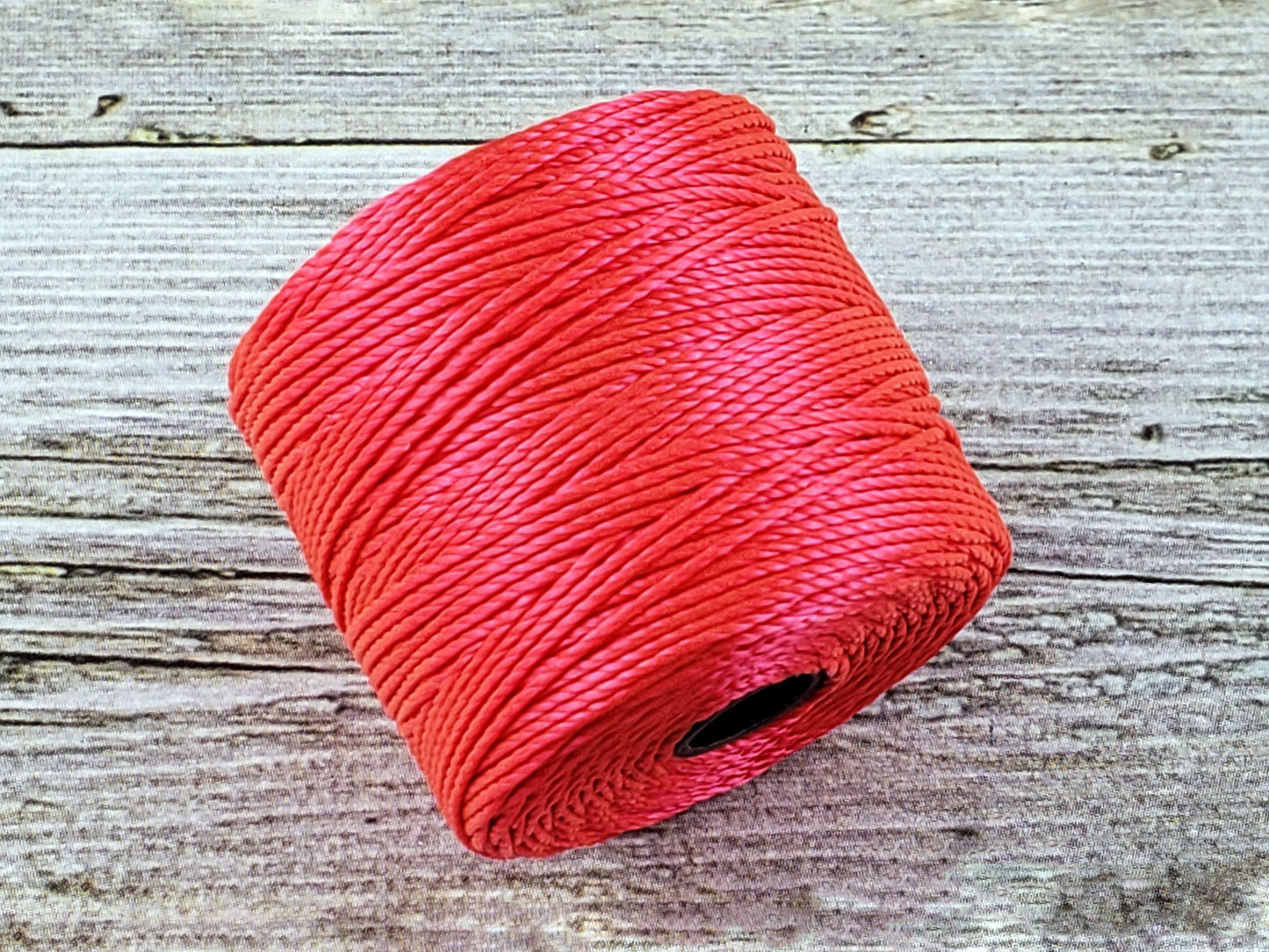 S-Lon Bead Cord - Superlon Bead Cord - Knotting Cord - Macrame Cord - 77 Yard Spool - TEX210 - Bright Coral (3718)