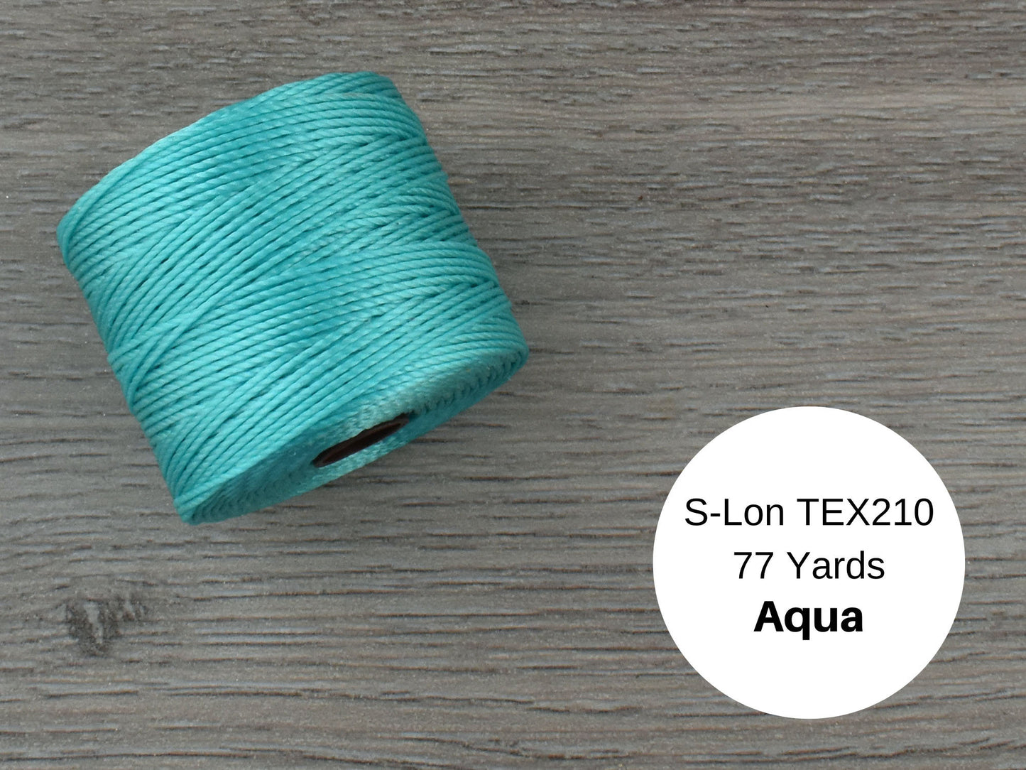 S-Lon Bead Cord - Superlon Bead Cord - Knotting Cord - Macrame Cord - 77 Yard Spool - TEX210 - Aqua (2503)