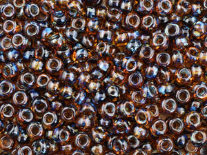 6/0 8/0 Seed Beads - Miyuki 6-4502 - Dark Topaz - Picasso Seed Beads - Size 6 Beads - Size 8 Beads - 15 grams