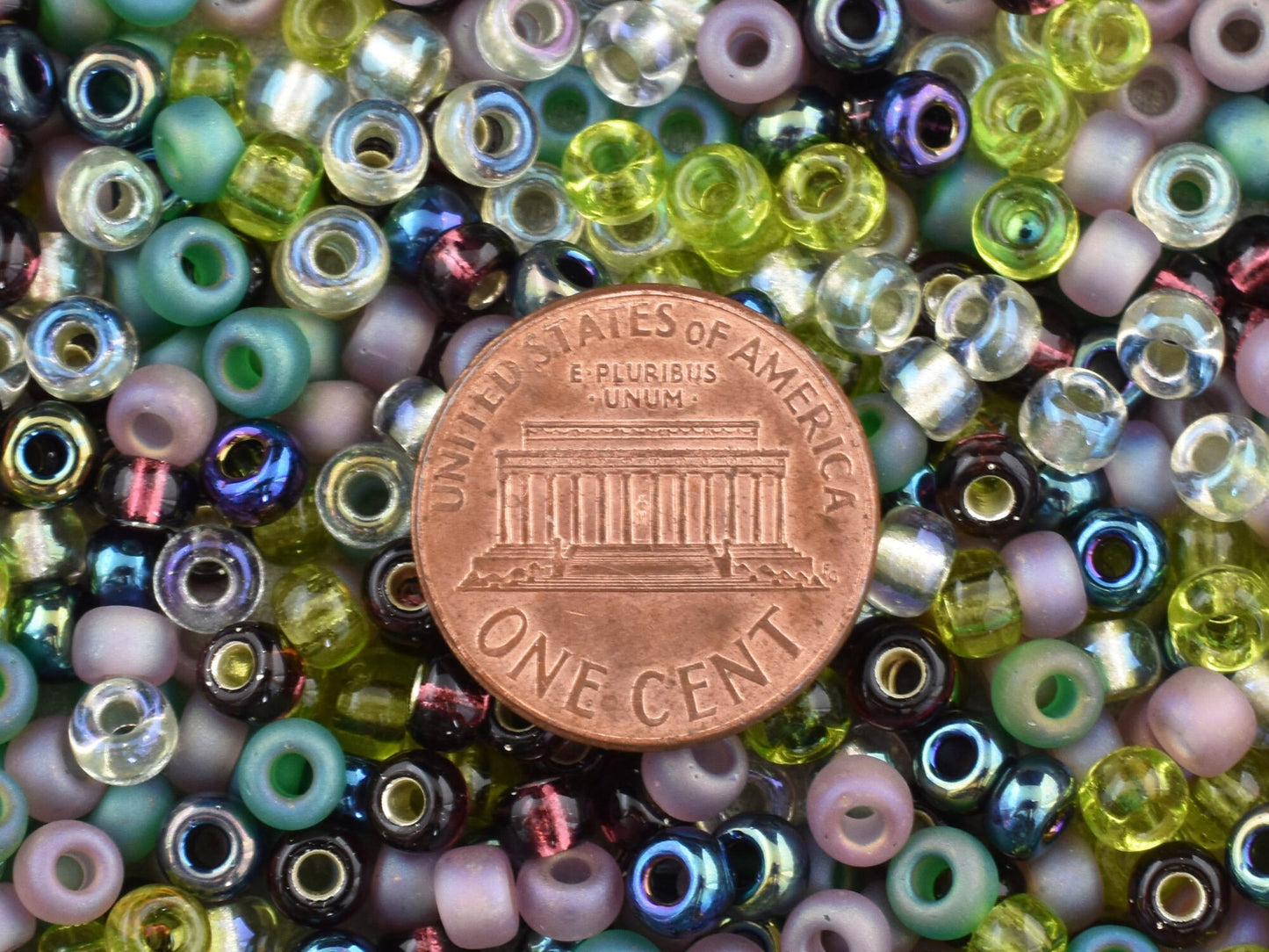 Mixed Seed Beads - Size 6 Beads - Size 6/0 - Seed Bead Mix - Lavender Garden Mix - 15 grams (752)