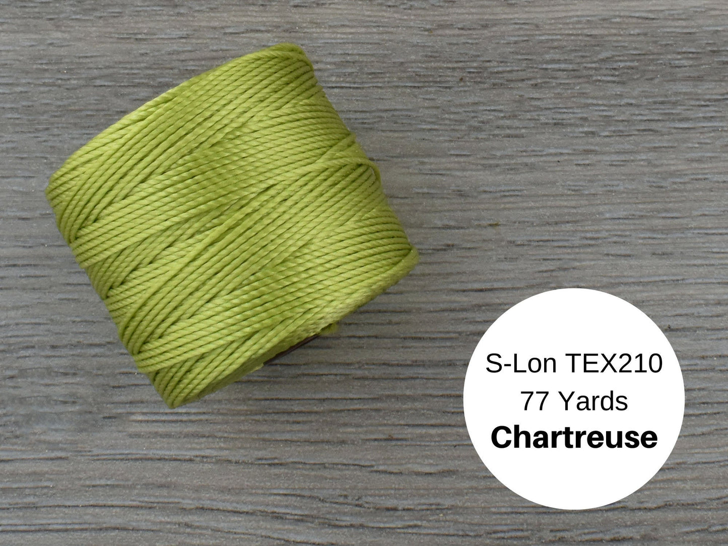 S-Lon Bead Cord - Superlon Bead Cord - Knotting Cord - Macrame Cord - 77 Yard Spool - TEX210 - Chartreuse (2788)