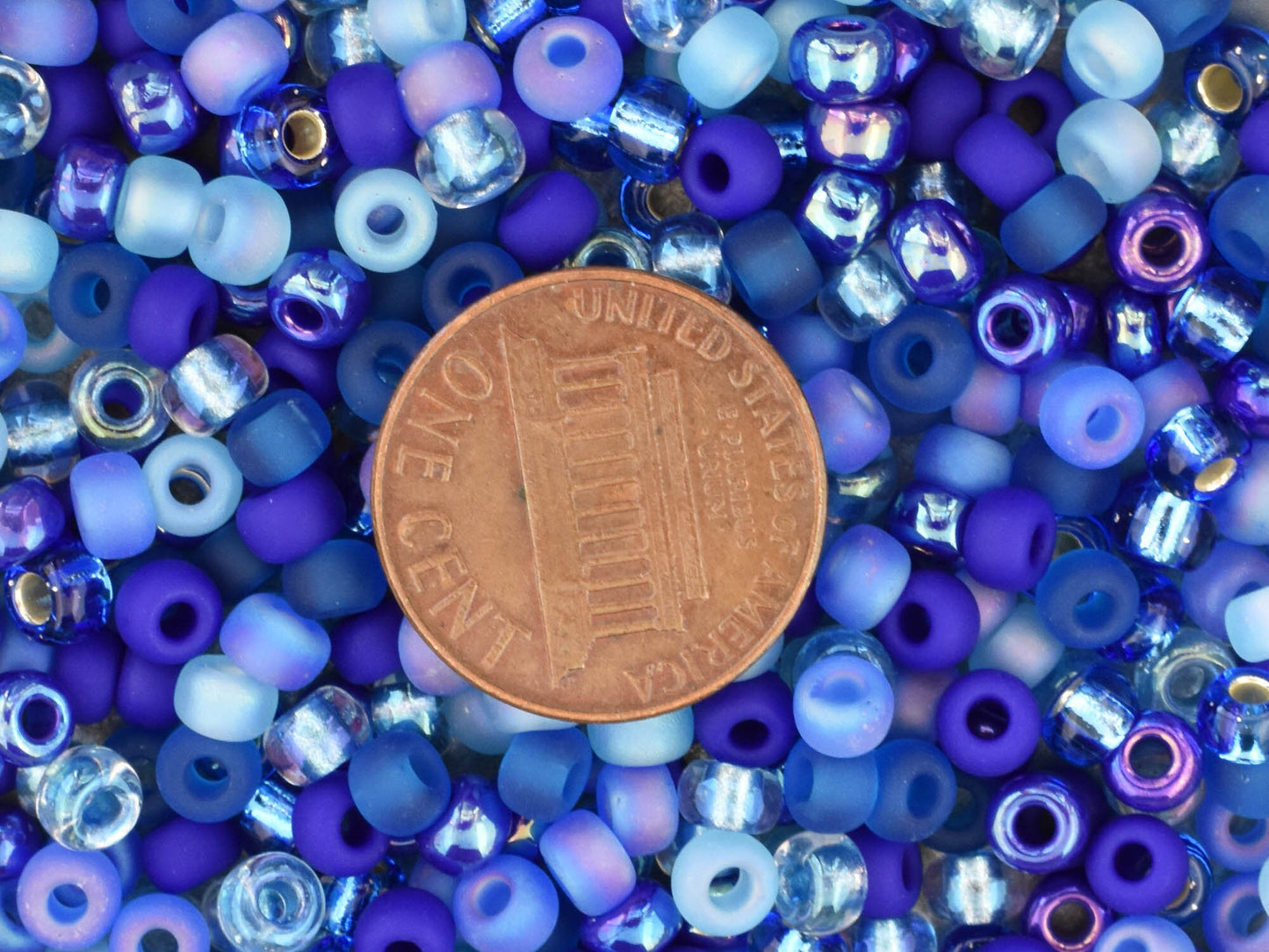 Seed Beads - Size 6 Beads - Size 6/0 - Seed Bead Mix - Blues Mix - 15 grams (489)