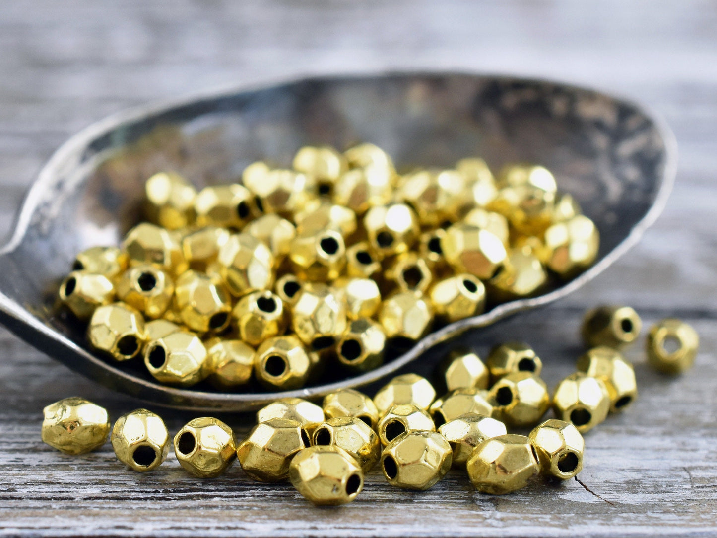 *300* 4x3mm Gold Faceted Oval Spacer Beads