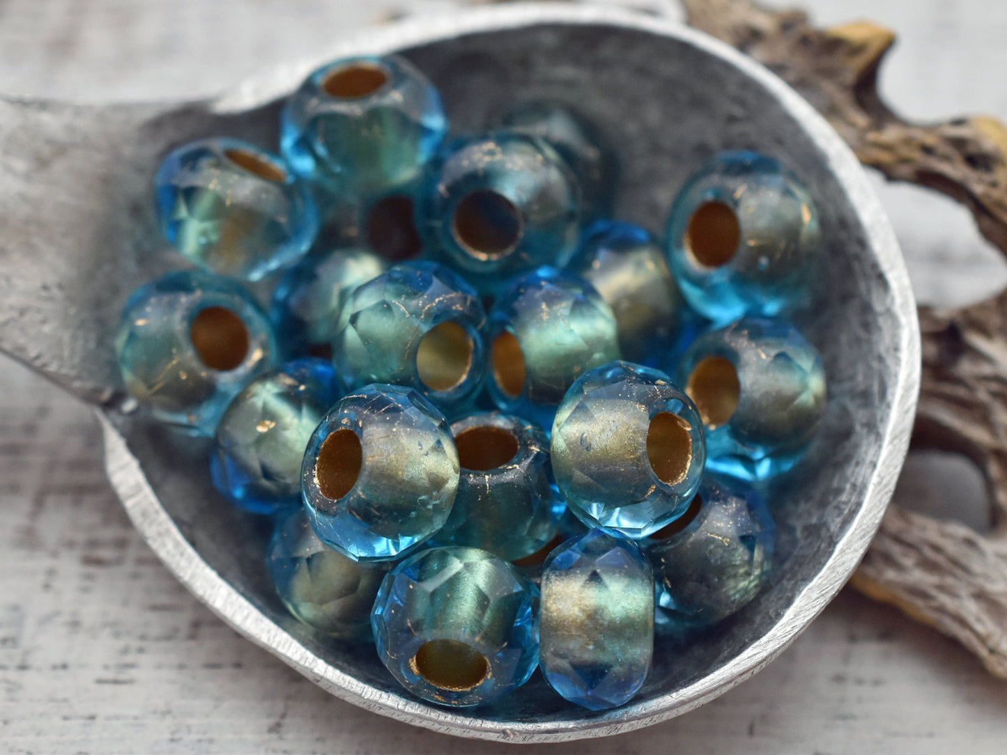 Czech Glass Beads - Large Hole Beads - Fire Polished Beads - Rondelle Beads - Czech Rondelle - Roller Beads - 10pcs - 5x8mm - (5514)