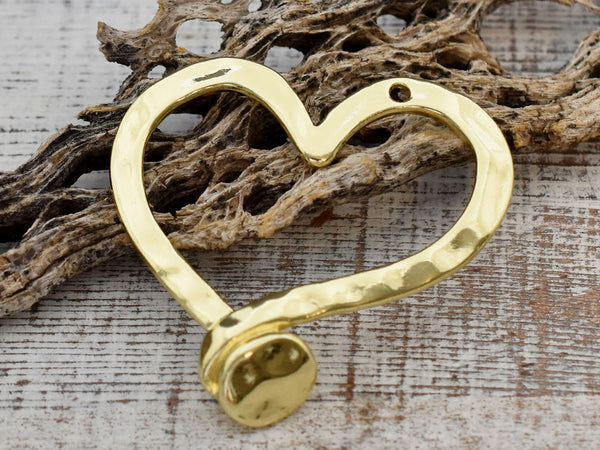 49x48mm Gold Hammered Heart Pendant