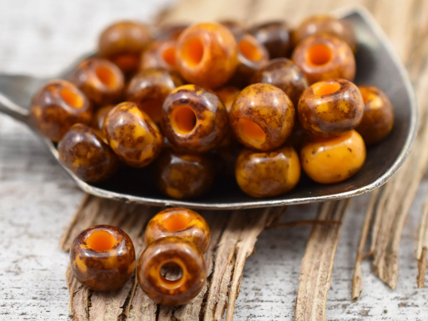 Picasso Beads - Czech Glass Beads - Seed Beads - Size 2 Beads - 2/0 Beads - 6x4mm - 15 grams (2953)