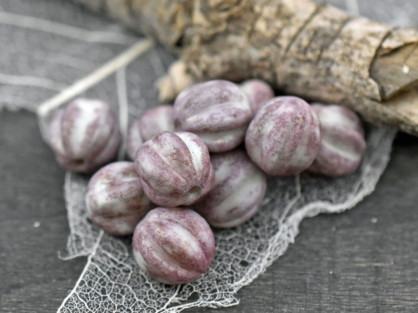 Melon Beads - Czech Glass Beads - Picasso Beads - Round Beads - Bohemian Beads - Choose from 8mm or 10mm