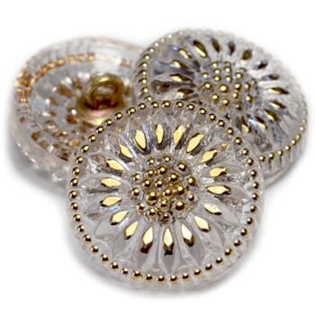 Czech Glass Buttons - Shank Buttons - Artisan Button - Handmade Button - 18mm (1224) 1pcs