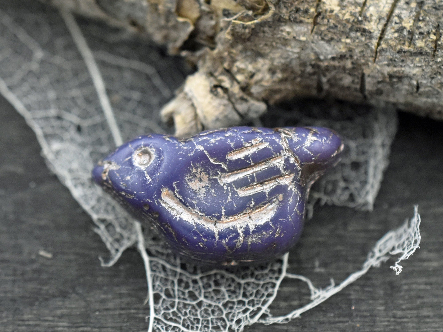 Czech Glass Beads - Bird Beads - Czech Glass Bird Beads - Picasso Beads - Animal Beads - 2pcs - 11x22mm (1870)