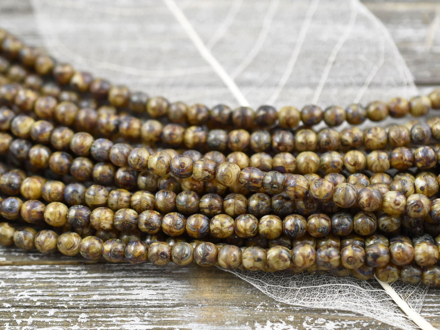 Picasso Beads - Czech Glass Beads - 5mm Beads - Druks - Druk Beads - Round Beads - 5mm - 42pcs - (2868)