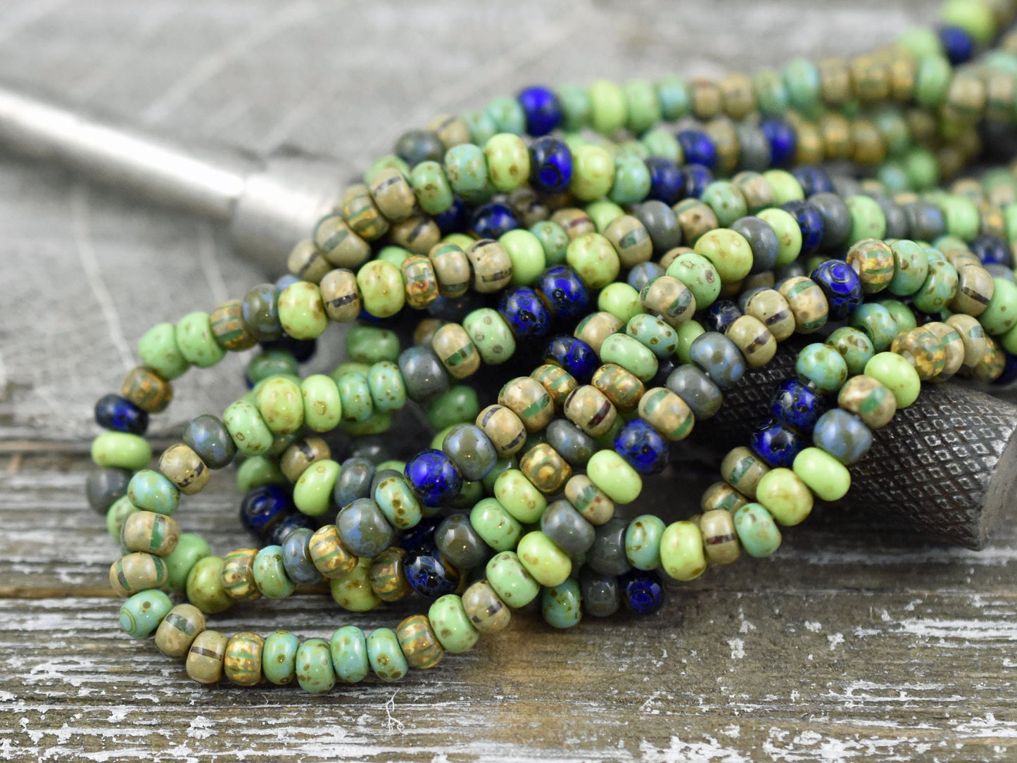 Picasso Seed Beads - Aged Picasso Beads - Czech Glass Beads - Size 6 Seed Beads - 5/0 - 10" Strand - (5641)