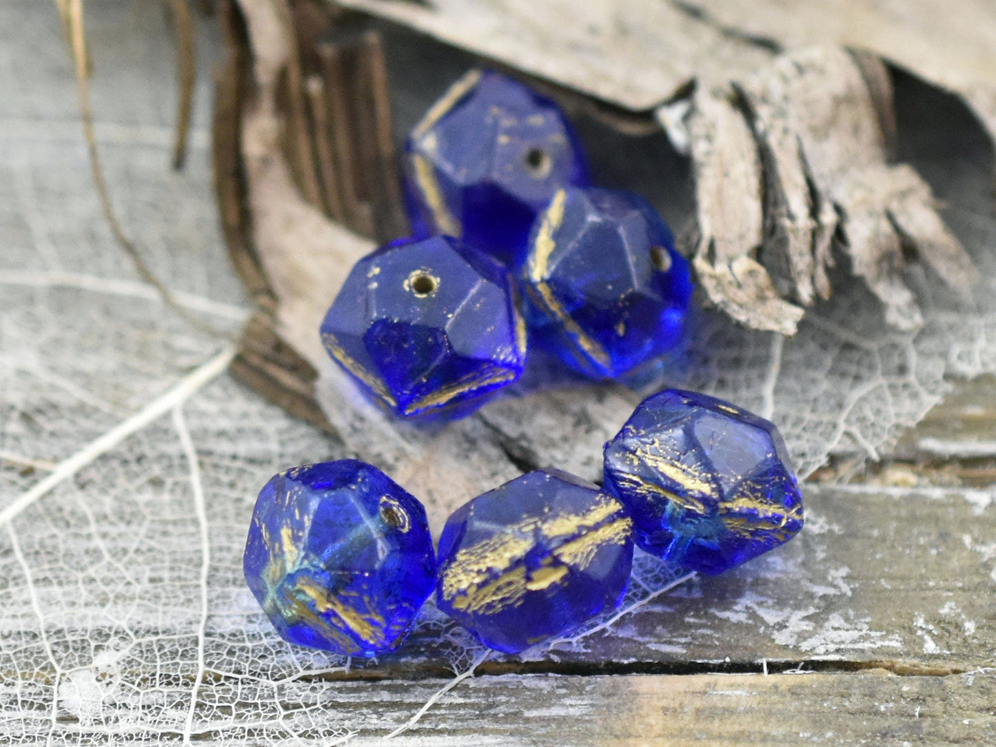 Czech Glass Beads - English Cut Beads - Round Beads - Antique Cut Beads - 10mm Beads - Faceted Beads - 10pcs (5159)