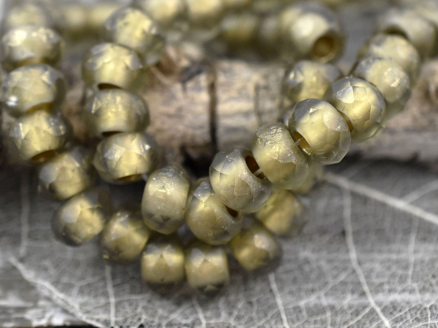 Czech Glass Beads - Large Hole Beads - Roller Beads - Rondelle Beads - Fire Polished Glass Beads - 5x8 Rondelle - Choose Your Qty