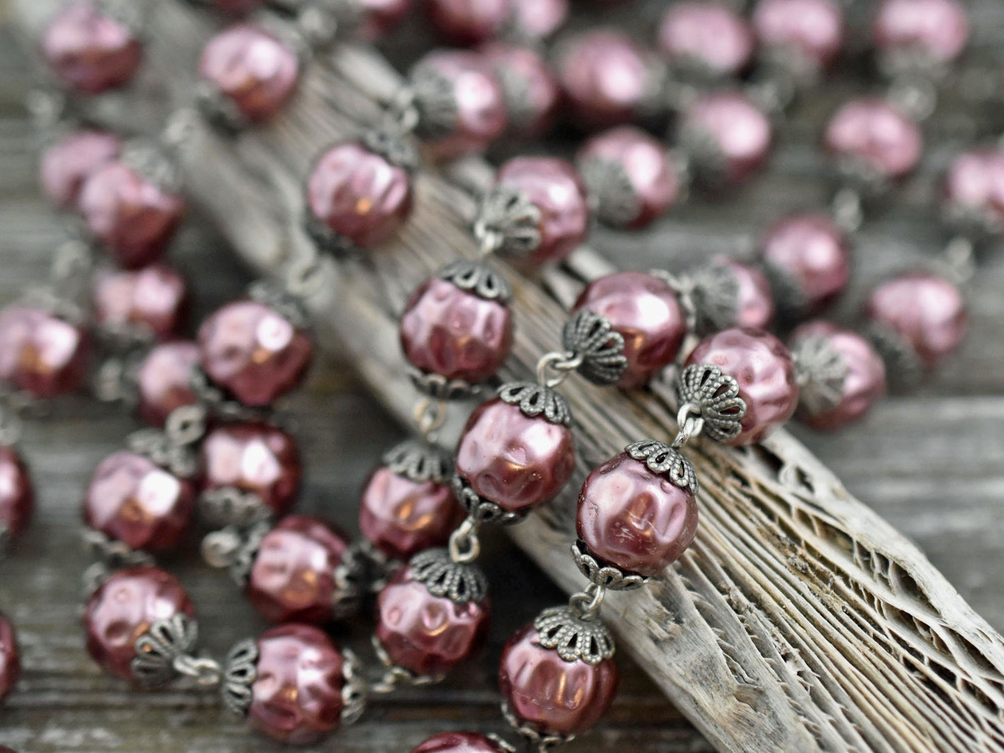 Bead Chain - Czech Pearl Chain - Beaded Chain - Czech Glass Pearls - Sold by the foot - (CH8)