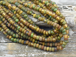 Aged Picasso Beads - Seed Beads - Czech Glass Beads - Size 5 Seed Beads - 5/0 - 10
