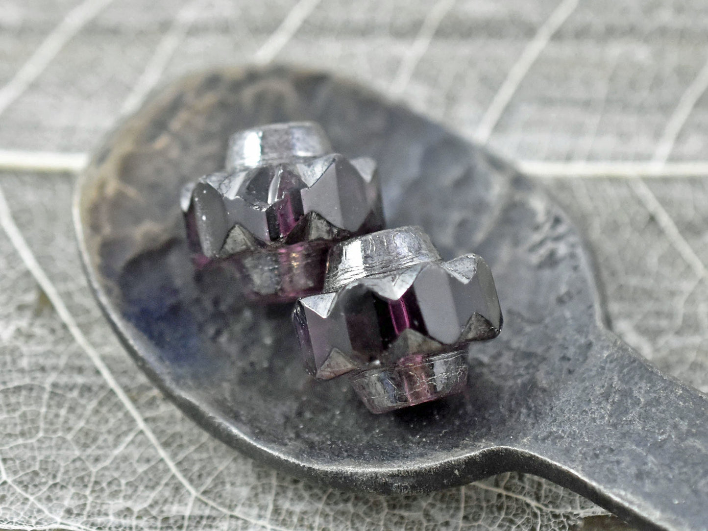 Czech Glass Beads - Chunky Beads - Crown Beads - Picasso Beads - New Czech Beads - Large Glass Beads - 13x15mm - 4pcs - (A430)