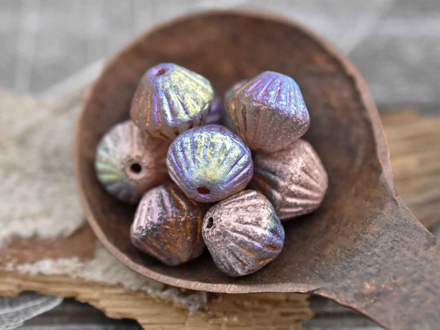 Picasso Beads - New Czech Beads - Czech Glass Beads - Bicone Beads - Tribal Bicone - 10pcs - 11mm - (757)