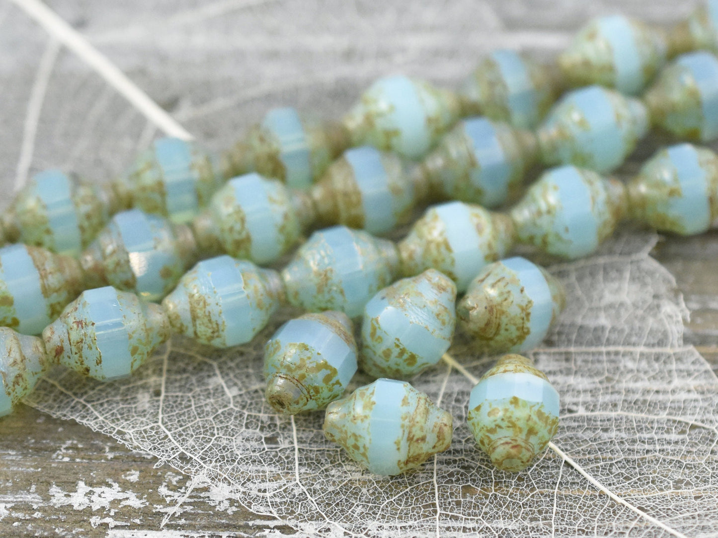 Czech Glass Beads - Turbine Beads - Cathedral Beads - Picasso Beads - 11x9mm- 10pcs (4103)