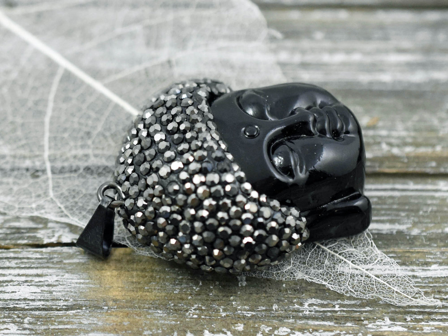 42x29x17mm Black Buddha Head Pendant
