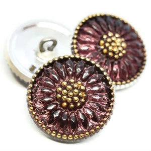 Czech Glass Buttons - Shank Buttons - Artisan Button - Handmade Button - 18mm (1306) 1pcs