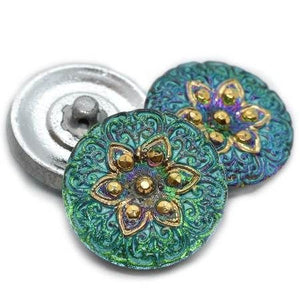 Czech Glass Buttons - Shank Buttons - Artisan Button - Handmade Button - 18mm (1264) 1pcs
