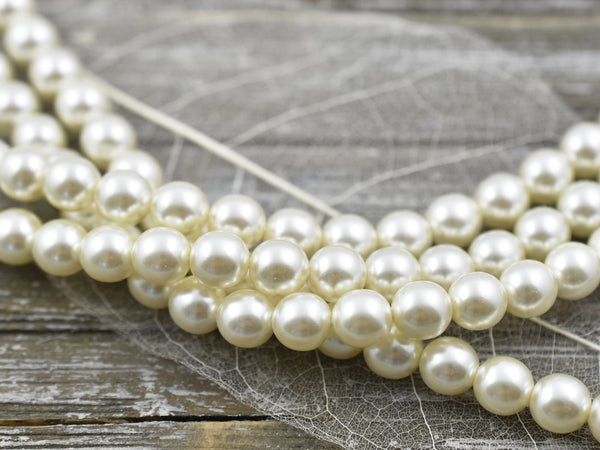 Czech Glass Beads - Pearl Beads - Glass Pearls - Czech Pearls - Round Pearl Beads - Choose Your Size