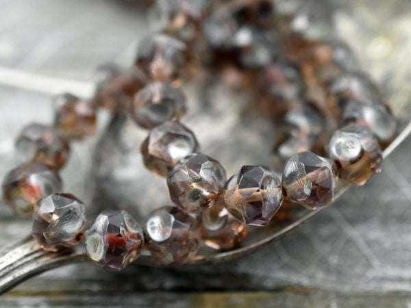 Czech Glass Beads - Picasso Beads - Central Cut Beads - Round Beads - Central Cut - Czech Beads - 8mm - (A728)