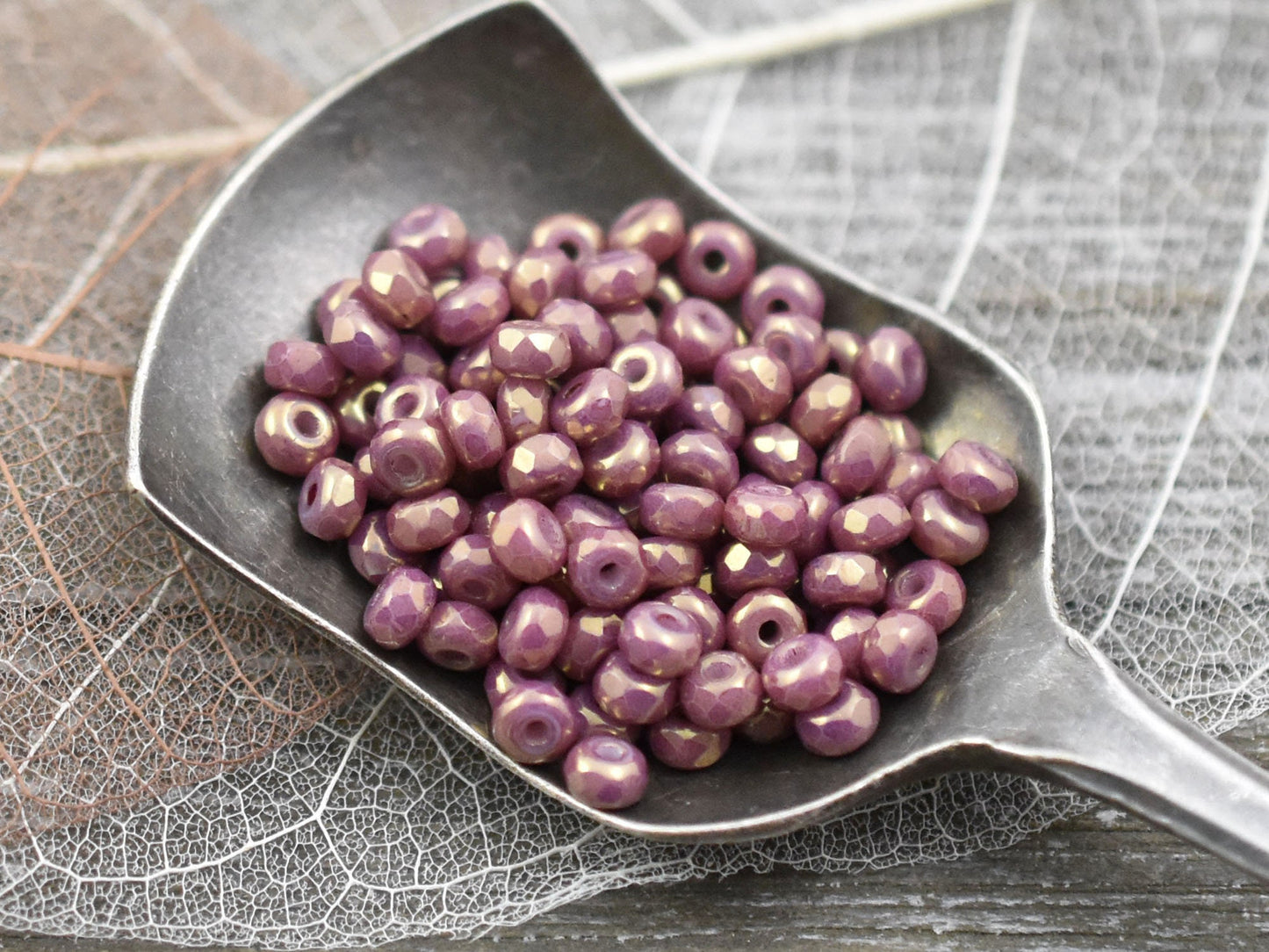 Czech Glass Beads - Micro Spacers - Glass Spacers - Purple Beads - 2x3mm - 100pcs - (3248)