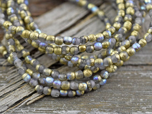 3mm Beads - Czech Glass Beads - Round Beads - 3mm Druk - Druk Beads - Small Beads - 50pcs - (4704)
