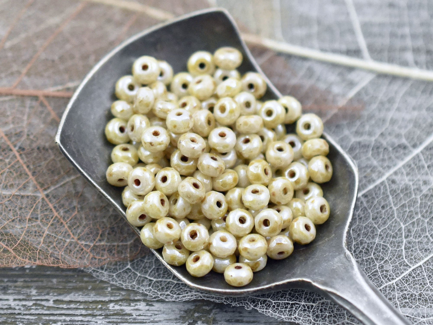 Czech Glass Beads - Micro Spacers - Spacer Beads - Picasso Bead - Glass Spacers - 2x3mm - 100pcs - (1581)