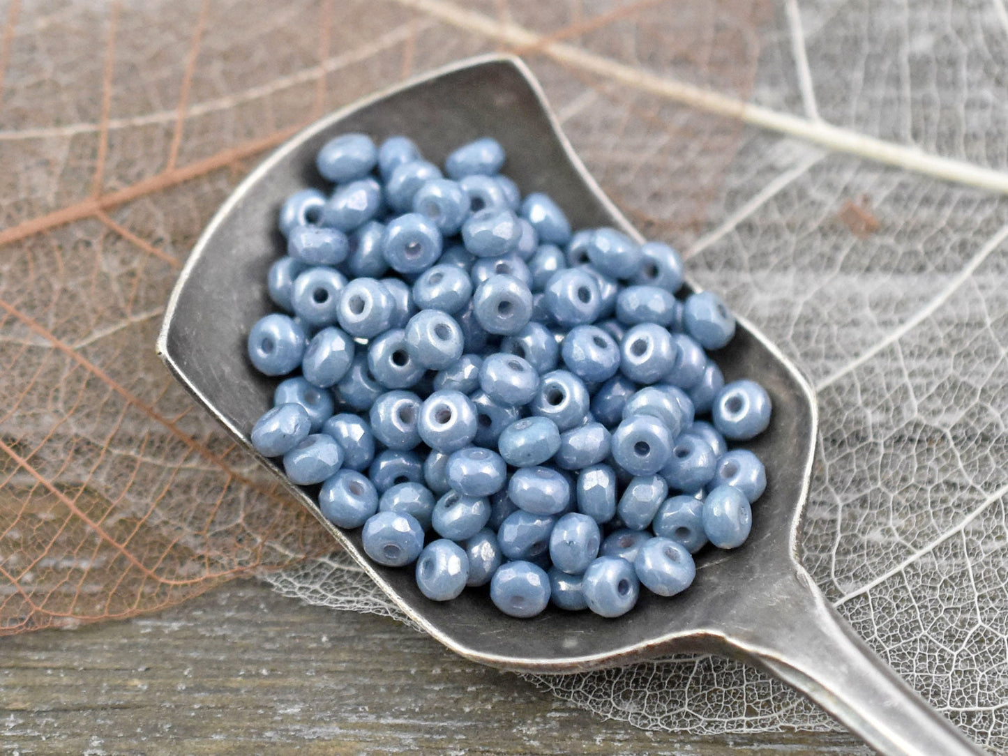 Czech Glass Beads - Micro Spacers - Spacer Beads - Glass Spacers - Blue Spacer Bead - 2x3mm - 100pcs - (2730)