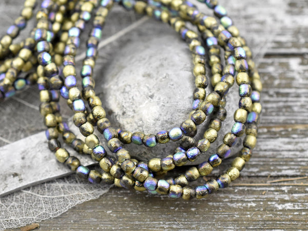 3mm Beads - Czech Glass Beads - Round Beads - 3mm Druk - Druk Beads - Small Beads - 50pcs - (4576)