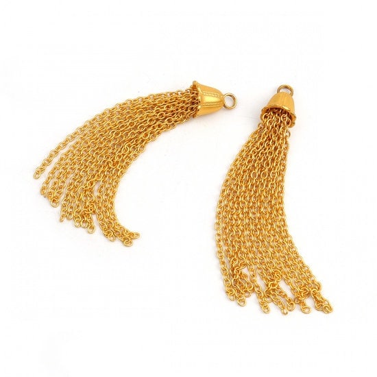 12x80mm Matte Gold Chain Tassel